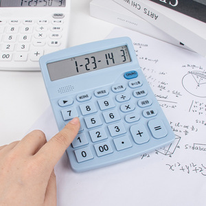 Solar Powered <b>12</b> Digit Calculator Blue Plastic Office Student Arithmetic Calculator - Product Image 4