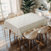 Nappe rectangulaire en PVC imprimé RNPT, motif chrysanthème jaune crème subtil, Fabrica De Manteles De Mesa