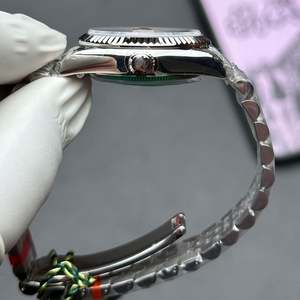 Montre mécanique automatique de haute qualité avec cadran rose, bracelet en acier inoxydable tendance, montres avec calendrier pour femmes - Product Image 4