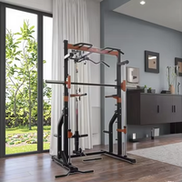 Máquina de ejercicio pull-up de pórtico de medio marco para gimnasio en casa, estante de sentadillas, entrenador integrado multifuncional, máquina Smith para piernas de pecho