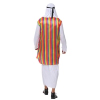Costume de fête d'Halloween pour adulte, costume de sheik arabe, kaftan musulman islamique, costume de prince arabe ancien à manches longues pour homme