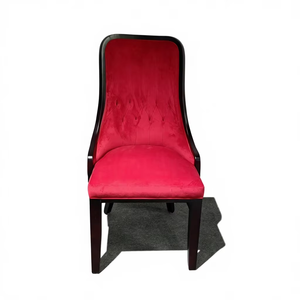 कपड़े पु चमड़े के मखमल धातु पैरों रंगीन मैजेंटा डाइनिंग चेयर के साथ बिक्री के लिए आर्मरेस्ट अपोल्स्टर्ड डाइनिंग चेयर - Product Image 6