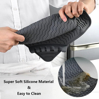 Tapis de séchage rapide en silicone de qualité alimentaire résistant à la chaleur porte-pot ustensiles multiples évier tapis de séchage de la vaisselle avec repose-cuillère