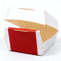 Scatole per Hamburger in Carta Kraft Riciclabile, Apertura Automatica, Logo Personalizzato, Imballaggio Alimentare per Consegna, Vendita all'Ingrosso