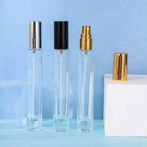 Flacon de parfum carré de 10 ml avec bouchon à vis, pompe pulvérisatrice, en verre transparent, mini format de voyage, emballage cosmétique OEM avec impression sur écran - Product Image 4