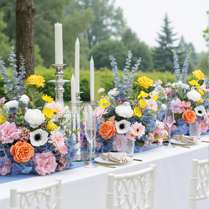 Décoration de mariage populaire : rangée de fleurs artificielles de 60 cm, couleur bonbon, toucher réel, style pampa, pour allée de mariage - Product Image 5