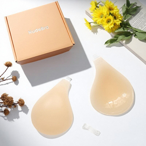 Lepel Vorm Zelfklevende Hefbeha Siliconen Strapless Bh Met Push-Up Pad Onzichtbare Voorkant Sluiting Tepel Pasteitjes - Product Image 2
