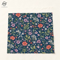 Kain Katun Voile Cosmos Meadow Motif Bunga Liar Vintage, Poplin Katun Ringan untuk Kemeja, Blus, dan Gaun