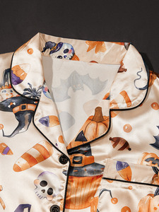 Nuevo Conjunto de <span class=keywords><strong>Pijamas</strong></span> de <span class=keywords><strong>Verano</strong></span> para Mujer, <span class=keywords><strong>Pijamas</strong></span> Casuales con Estampado Temático de Halloween - Product Image 5