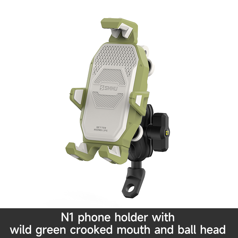 Green N1 phone holder with crooked mouth ball head