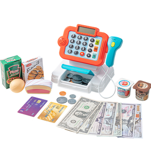 Calculadora electrónica para niños, juego de dinero de imitación, tienda de comestibles, juegos de supermercado, caja registradora, juguete con escáner - Product Image 6