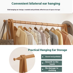 Simple Household Indoor Double-Layer Coat <b>Rack</b> Double-Tier Hanger and Drying <b>Rack</b> for Bedroom Floor Rod Design - Product Image 3