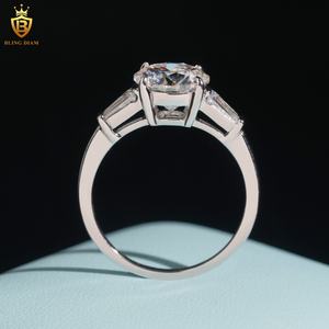 Anello alla moda 925 argento Sterling VVS Moissanite anello da donna promessa fede nuziale - Product Image 6