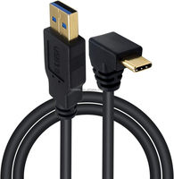 Kabel Data pasokan langsung pabrik grosir pengisian cepat 2m USB 3.0 Am ke bawah 90 derajat kabel Tipe c