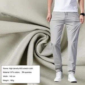 Goede Kwaliteit 180gsm 95% Katoen 5% Spandex Twill Voorraad Stof Katoen Twill Stof Voor Werken Kleding