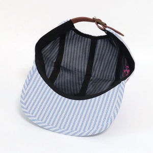 Gorras <span class=keywords><strong>de</strong></span> Campamento Personalizadas con Bordado <span class=keywords><strong>de</strong></span> Logotipo, Rayas Azules y Blancas, Estilo Casual, <span class=keywords><strong>de</strong></span> 5 Paneles y Visera Plana para Hombres y Mujeres - Product Image 5