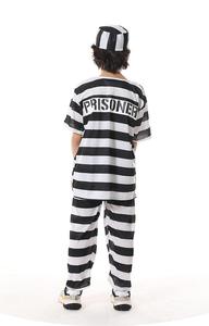 Mayorista precio bajo niños recluso Cosplay blanco y negro rayas conjunto niños prisionero disfraces de Halloween para niños - Product Image 6