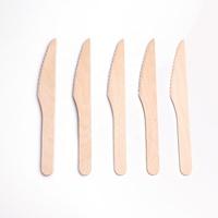 Vente en gros de couverts en bois jetables sur mesure pour mariage, emballés individuellement, naturels, écologiques, biodégradables, sans danger pour les aliments