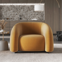 Fauteuil en tissu velours moderne - Chaise de détente pour appartement, chambre, salon, hôtel et villa