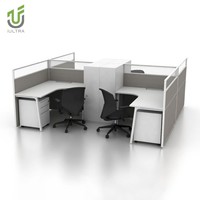 Système de bureaux modulaires en L IULTRA moderne avec armoire de rangement au design écologique et poste de travail autonome