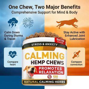 Masticables calmantes para perros, ayuda para aliviar la ansiedad y el miedo, ayuda para dormir, manzanilla natural, triptófano, suplementos para el cuidado de la salud de mascotas - Product Image 4