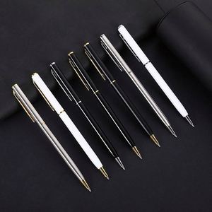Gift Promotional Black Ball Point Logo Body Slim Pens Advertising Signature Customized Metal Pen - Product Image 2