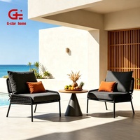 Chaise de jardin extérieure moderne en alliage d'aluminium, imperméable, confortable, avec coussins écologiques pour hôtel, patio et jardin