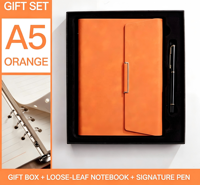 Agenda élégant en cuir personnalisé A5 avec stylo, coffret cadeau d'entreprise haut de gamme, ensemble de papeterie
