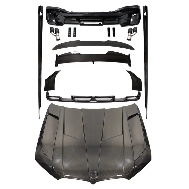 Ld Stijl Carbon Body Kit Met Voor Achter Lip Side Rok Kap Dakspoiler Grill Voor Bmw X6 g06 2019-Nu