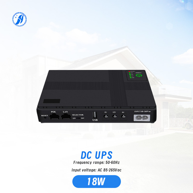 HUAYU-DC DC Series 18W /36W Single Phase Lithium Battery Mini UPS Built-in Adapter for WiFi Router with LED Display
