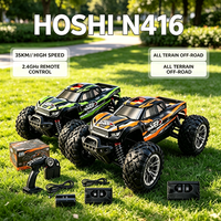 HOSHI N416 US Stock Camion tout-terrain télécommandé à l'échelle 1:16, vitesse supersonique 36 km/h, 4 roues motrices, version 2 batteries, portée de 100 m