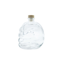 Bouteille en verre ronde de 500 ml transparente pour boissons, vin, liqueur, whisky, style nordique, avec bouchon à vis et impression sérigraphique, vente en gros