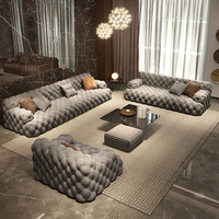 AOMISI CASA Canapé sectionnel moderne nordique de luxe en tissu velours pour hôtel Bar Lobby Design personnalisé Ensemble de canapés à boutons de luxe