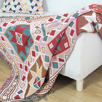 Couverture tissée de canapé boho, design personnalisé et authentique, avec glands, pour les quatre saisons,
