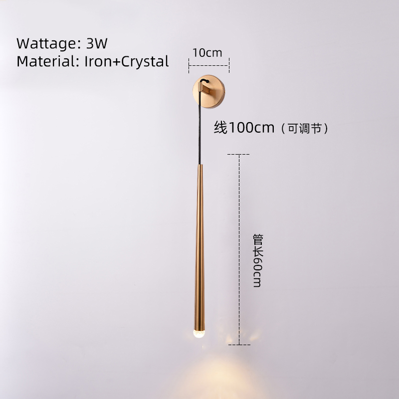 Golden wall lamp -60m