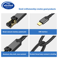Groothandel OEM USB-C Ethernetkabel 1000 Mbps USB Type-C naar RJ45 Ethernetkabel voor tablet, laptop, desktop Gigabit netwerkkabel