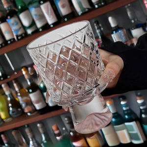 Lujo Rosa montaña en forma de Gama creativa sostenible sin plomo 340ml capacidad copas de cóctel Premium alto postre café - Product Image 3