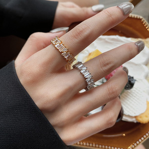 Fashion Casual Daily Wear Jewelry Copper 14K Gold Filled Micro Pave Zircon <b>open</b> <b>rings</b> Wholesale for women - Product Image 4