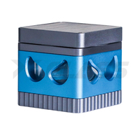 Broyeur à herbes en aluminium de 55 mm à 4 couches, accessoires de fumage en métal, broyeur à épices carré à grain de bois, en gros, en stock aux États-Unis