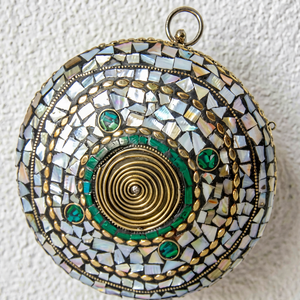 Indian Mosaic Stone Bridal Clutch Purse Metal Chain <b>Handbag</b> Wedding Party Clasp Pouch for Women <b>Handbag</b> Great Finishing Custom - Product Image 1