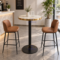 Meubles de restaurant modernes, base de table à manger ronde en acier noir avec installation facile pour une utilisation en extérieur et dans les écoles