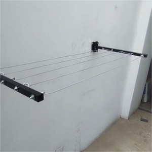 Séchoir <span class=keywords><strong>à</strong></span> <span class=keywords><strong>linge</strong></span> mural facile <span class=keywords><strong>à</strong></span> installer, en acier <span class=keywords><strong>galvanisé</strong></span> thermolaqué, pliable - Product Image 1