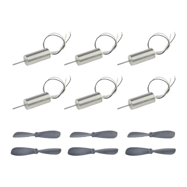 Wired Micro Coreless Motor DC 3.7V Hollow Cup Motor With Propeller 6PCS For RC Aircraft Helicopter Toy