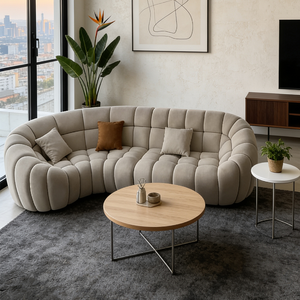 Ensemble de canapé gonflable en forme d'arc créatif, qualité supérieure, cadre durable, base en bois massif, couleur et texture personnalisées - Product Image 2