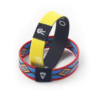 Pulsera de Tela Sublimada Personalizada con Logotipo Ecológico Impreso a Todo Color, Pulsera Elástica Tejida de Poliéster para Festivales - Product Image 3