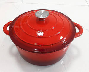 Ollas de Cocina de Hierro Fundido Esmaltado Rojo de Alta Calidad de 5.5L con Tapa, 26cm de Diámetro, Aptas para Horno, <span class=keywords><strong>Gas</strong></span> e Inducción - Product Image 3