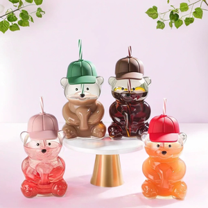 Vaso de Vidrio <span class=keywords><strong>con</strong></span> Diseño Clásico en Forma de Oso de Peluche, Tazas Bonitas de Dibujos Animados para Café y Jugo, para Té y <span class=keywords><strong>Leche</strong></span>, para Uso en Restaurantes - Product Image 6