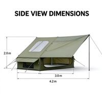 Tente gonflable Green Skylight Pro Air 6,3 m² avec auvent étendu, tente de camping gonflable à porte unique, Oxford 300D, sac de pompe inclus