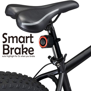 Feu arrière intelligent pour vélo avec télécommande, éclairage arrière pour vélo, marche/arrêt, lumières de vélo, rechargeable par USB, sécurité, étanche IP66 - Product Image 5