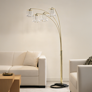<span class=keywords><strong>Lampe</strong></span> <span class=keywords><strong>sur</strong></span> <span class=keywords><strong>pied</strong></span> en métal de luxe à 3-4-5 bras, LED E27 6000K lumière <span class=keywords><strong>du</strong></span> <span class=keywords><strong>jour</strong></span> CRI 95, design contemporain pour salon, chambre et hôtel - Product Image 3